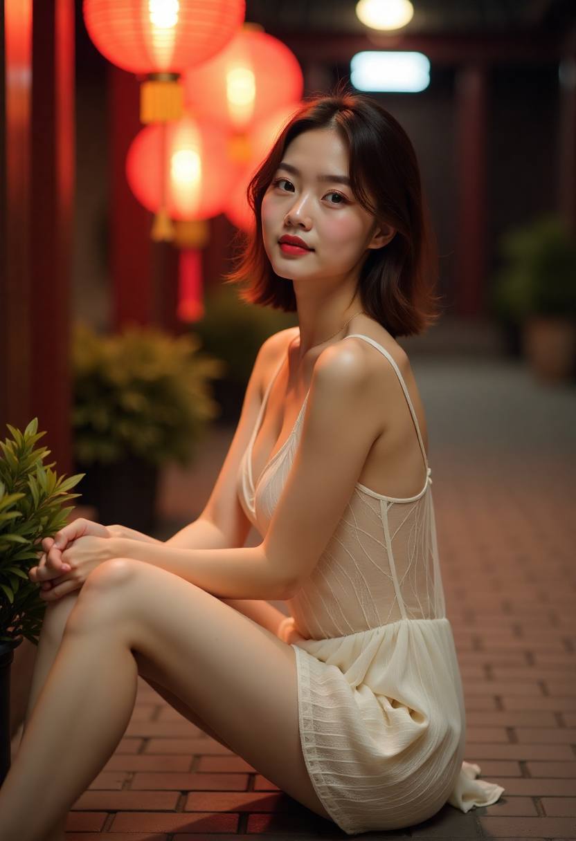 山城街巷里并肩行走的两位人物